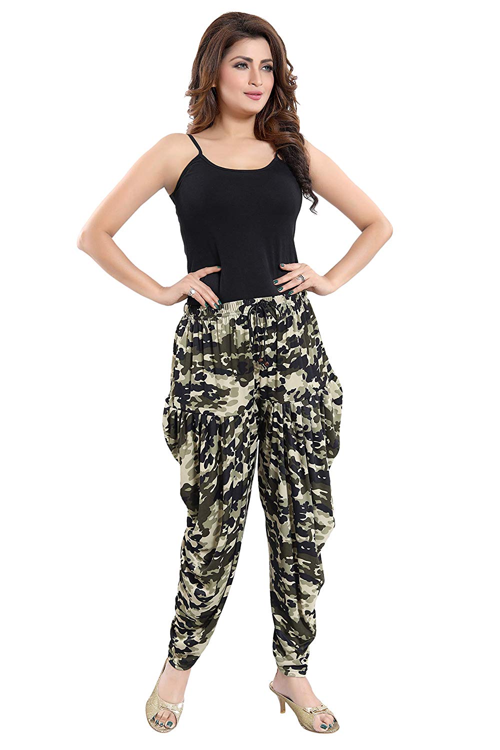 Women's Military Print Casual Wear Dhoti Bottom with Pocket