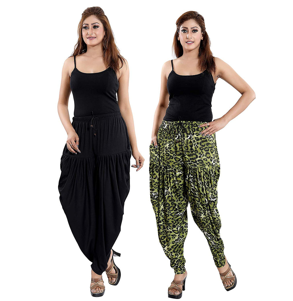 Women's Printed/Plain Casual Wear Dhoti Bottom with Pocket (Pack of 2)