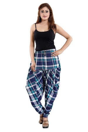 Women's Checks Printed Casual Wear Dhoti Bottom with Pocket