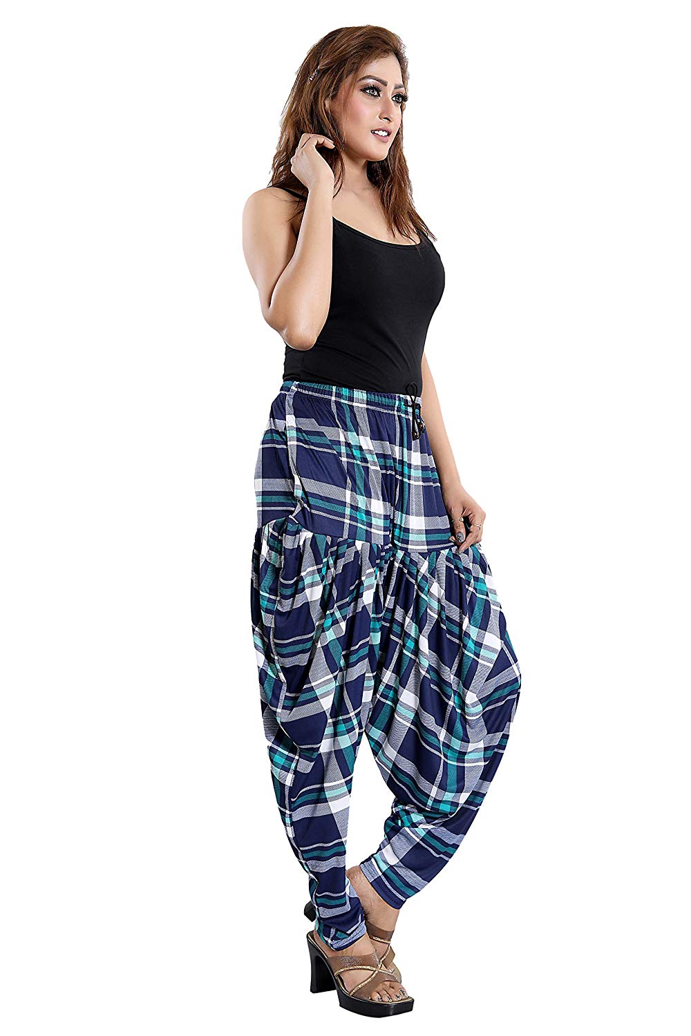 Women's Checks Printed Casual Wear Dhoti Bottom with Pocket