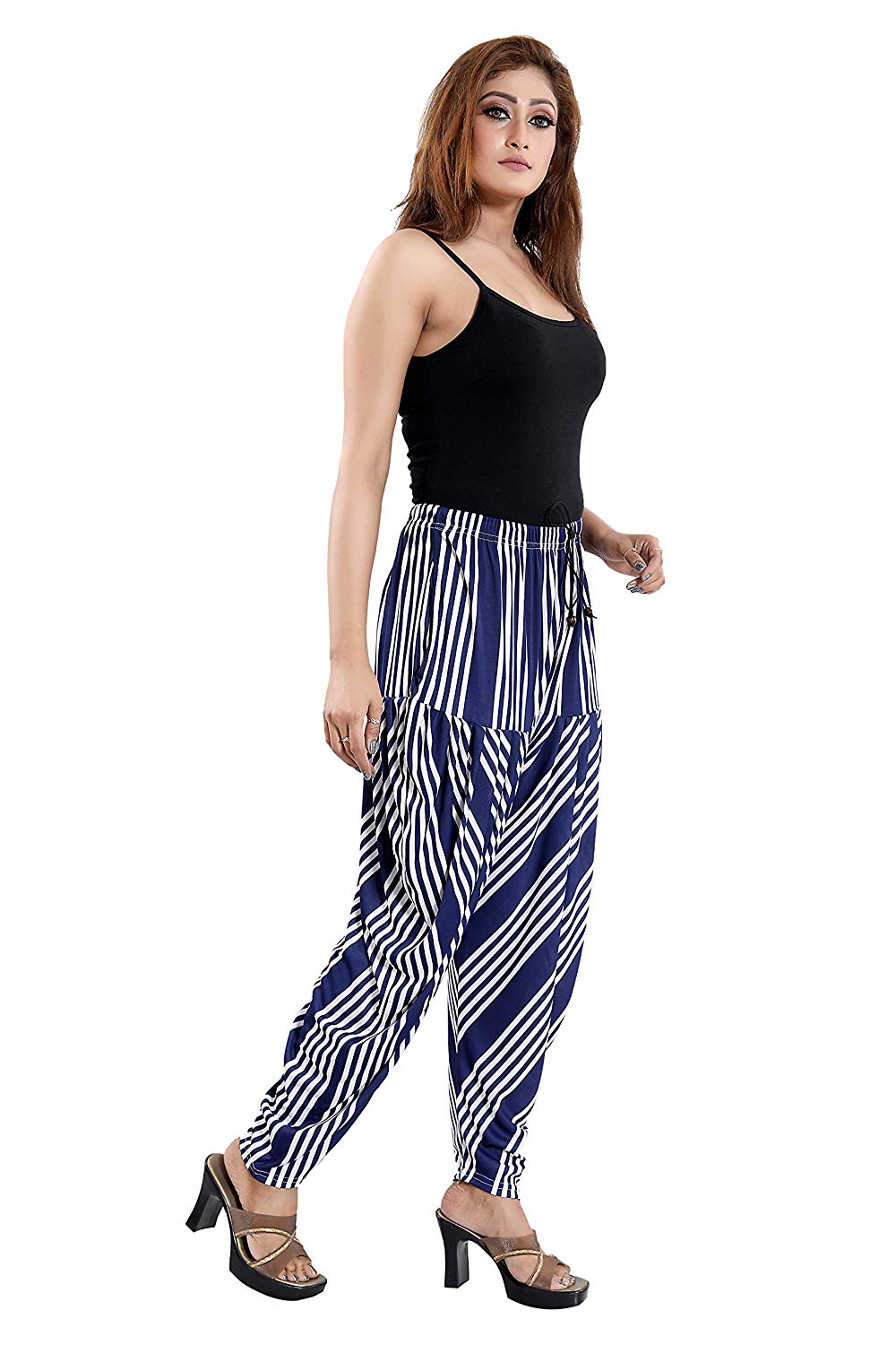 Women's Lines Printed Casual Wear Dhoti Bottom with Pocket