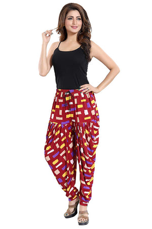 Women's Geometric Design Printed Casual Wear Dhoti Bottom with Pocket