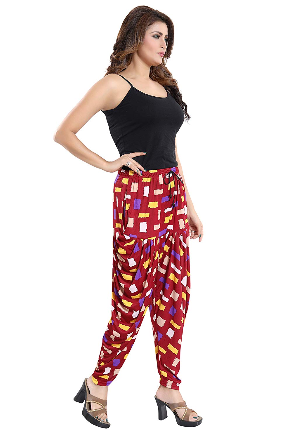 Women's Geometric Design Printed Casual Wear Dhoti Bottom with Pocket