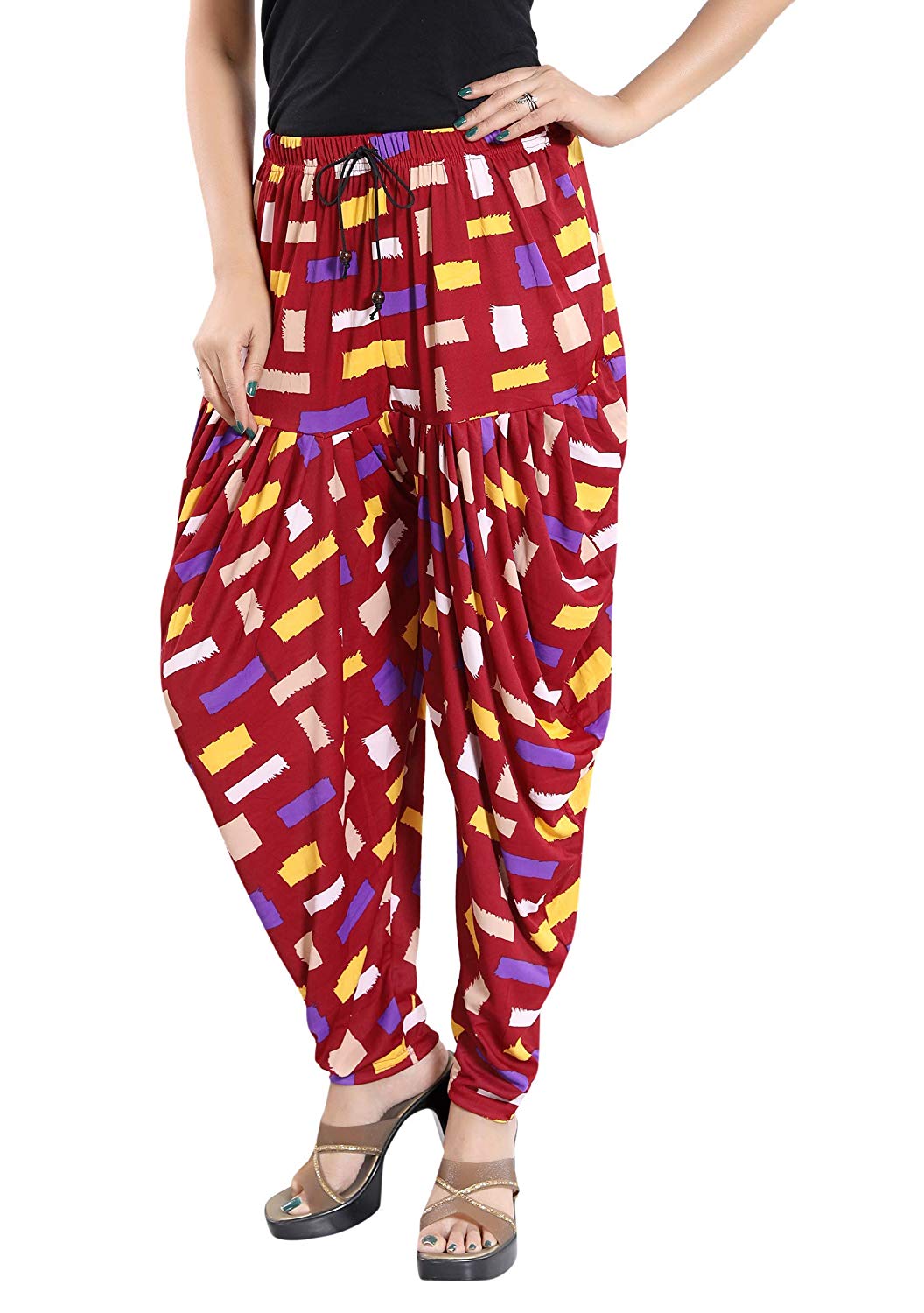 Women's Geometric Design Printed Casual Wear Dhoti Bottom with Pocket