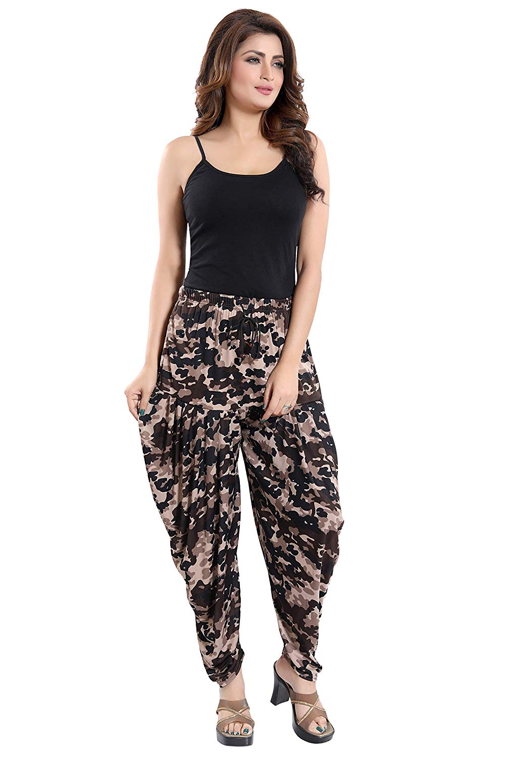 Women's Military Print Casual Wear Dhoti Bottom with Pocket