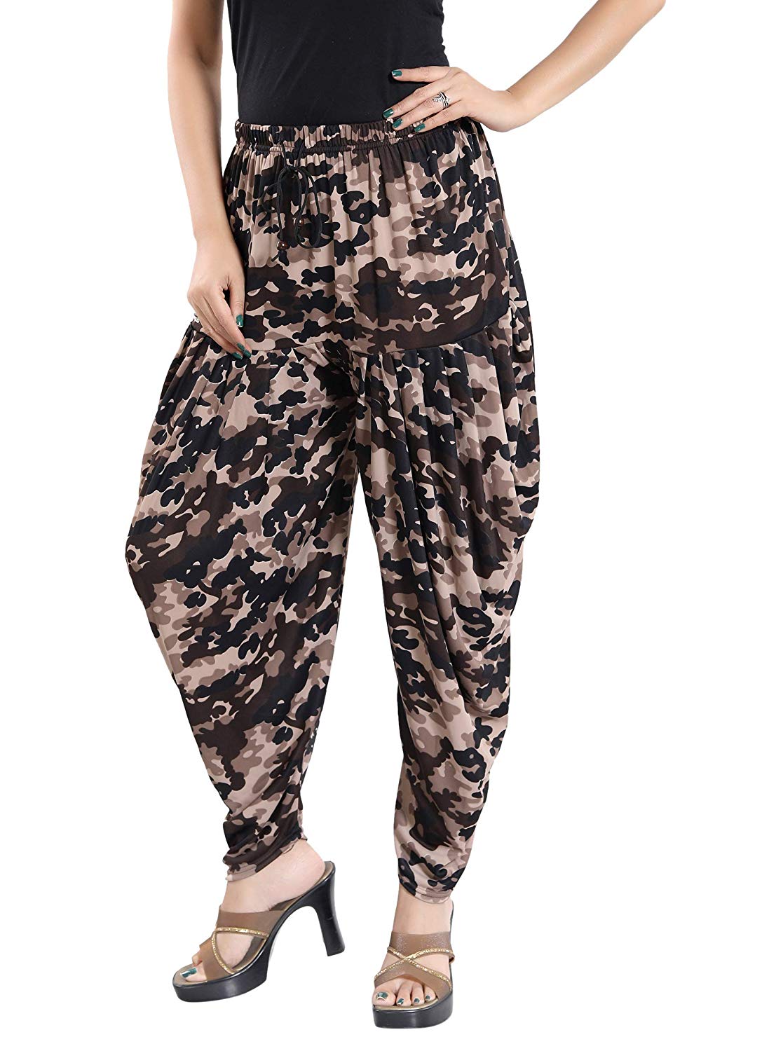 Women's Military Print Casual Wear Dhoti Bottom with Pocket