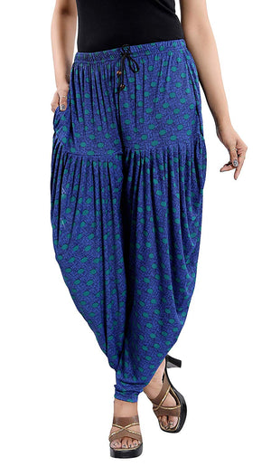 Women's Denim Polka Dot Print Casual Wear Dhoti Bottom with Pocket