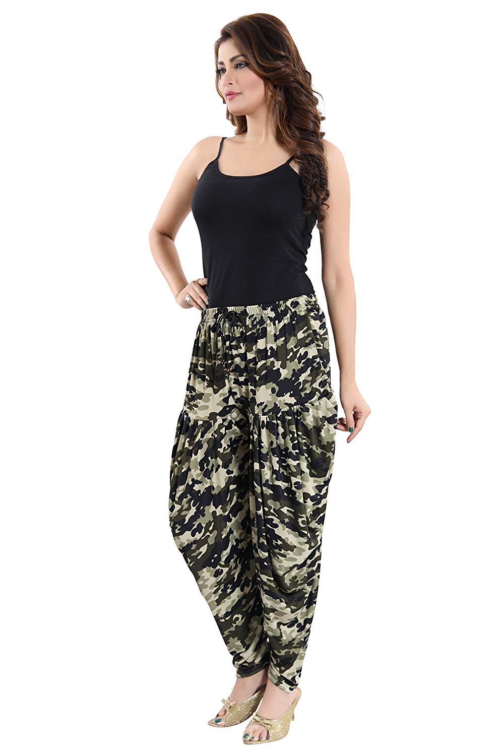 Women's Military Print Casual Wear Dhoti Bottom with Pocket