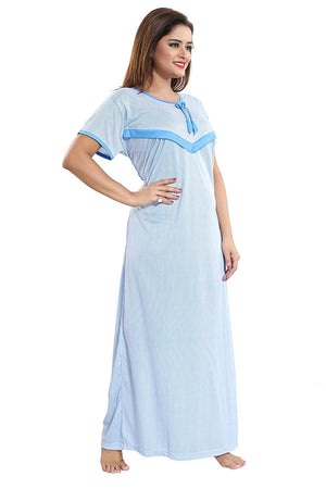 Women's Beautiful Lining Print in Soft Colors with V Pattern Feeding/Maternity/Nursing Nighty/Nightwear