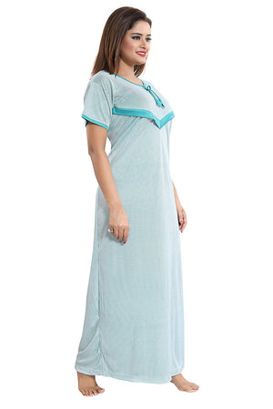Women's Beautiful Lining Print in Soft Colors with V Pattern Feeding/Maternity/Nursing Nighty/Nightwear