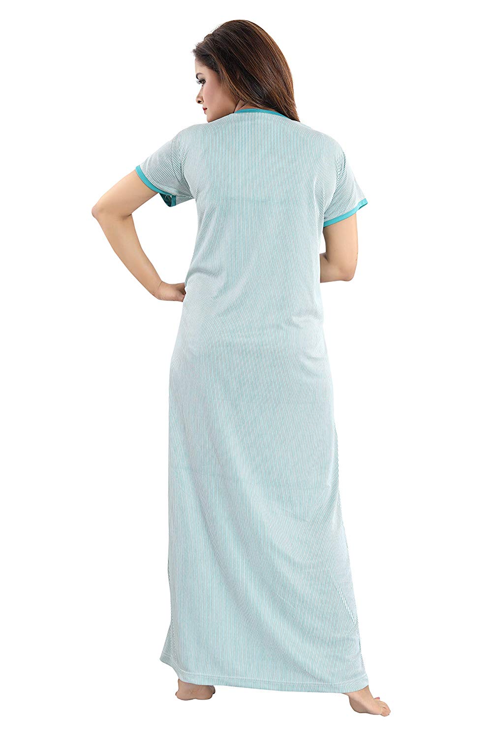 Women's Beautiful Lining Print in Soft Colors with V Pattern Feeding/Maternity/Nursing Nighty/Nightwear