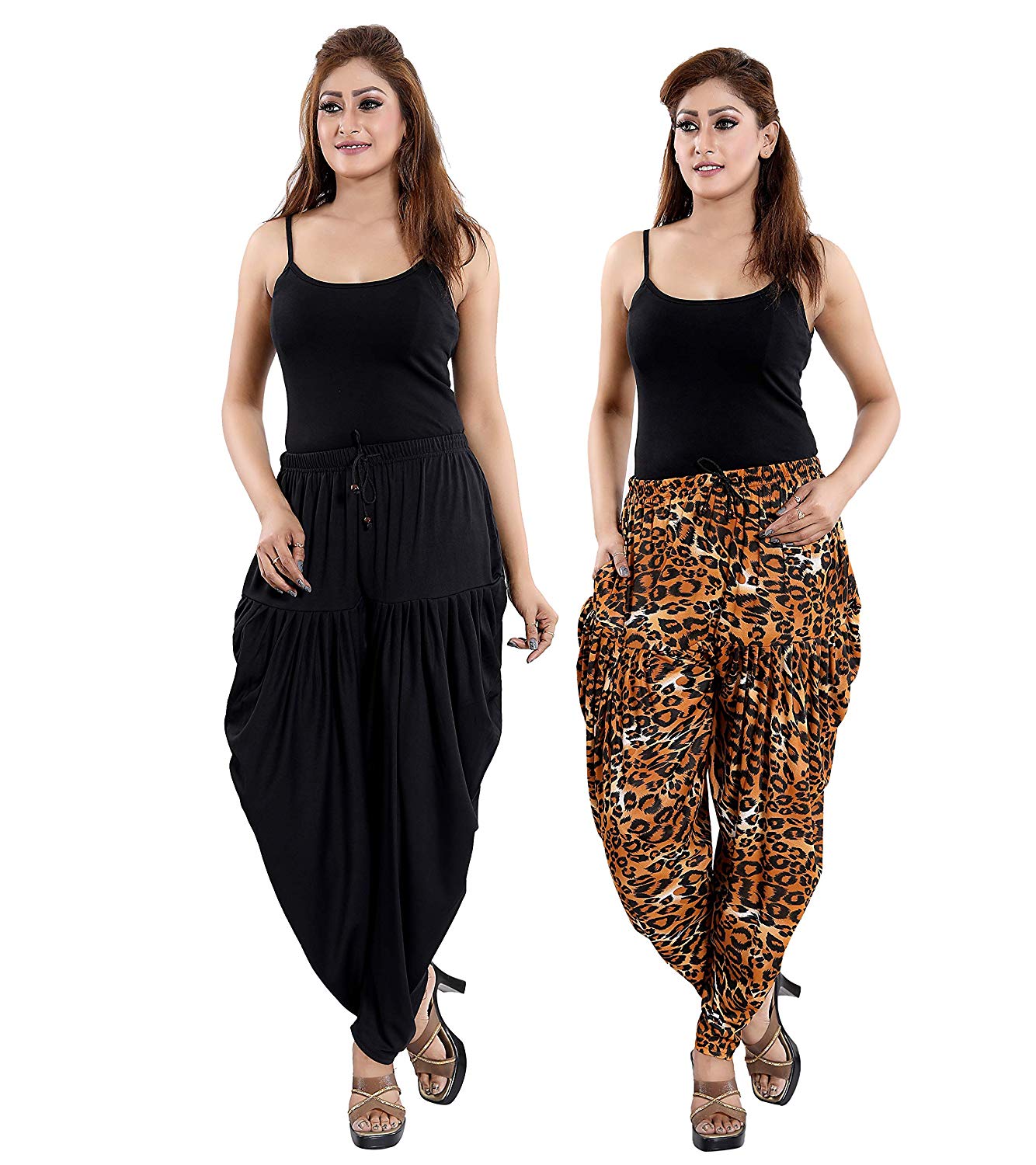 Women's Printed/Plain Casual Wear Dhoti Bottom with Pocket (Pack of 2)