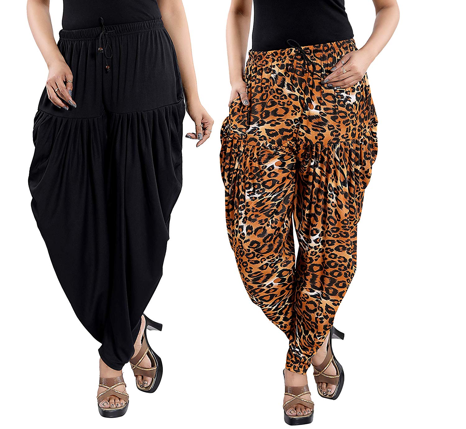 Women's Printed/Plain Casual Wear Dhoti Bottom with Pocket (Pack of 2)