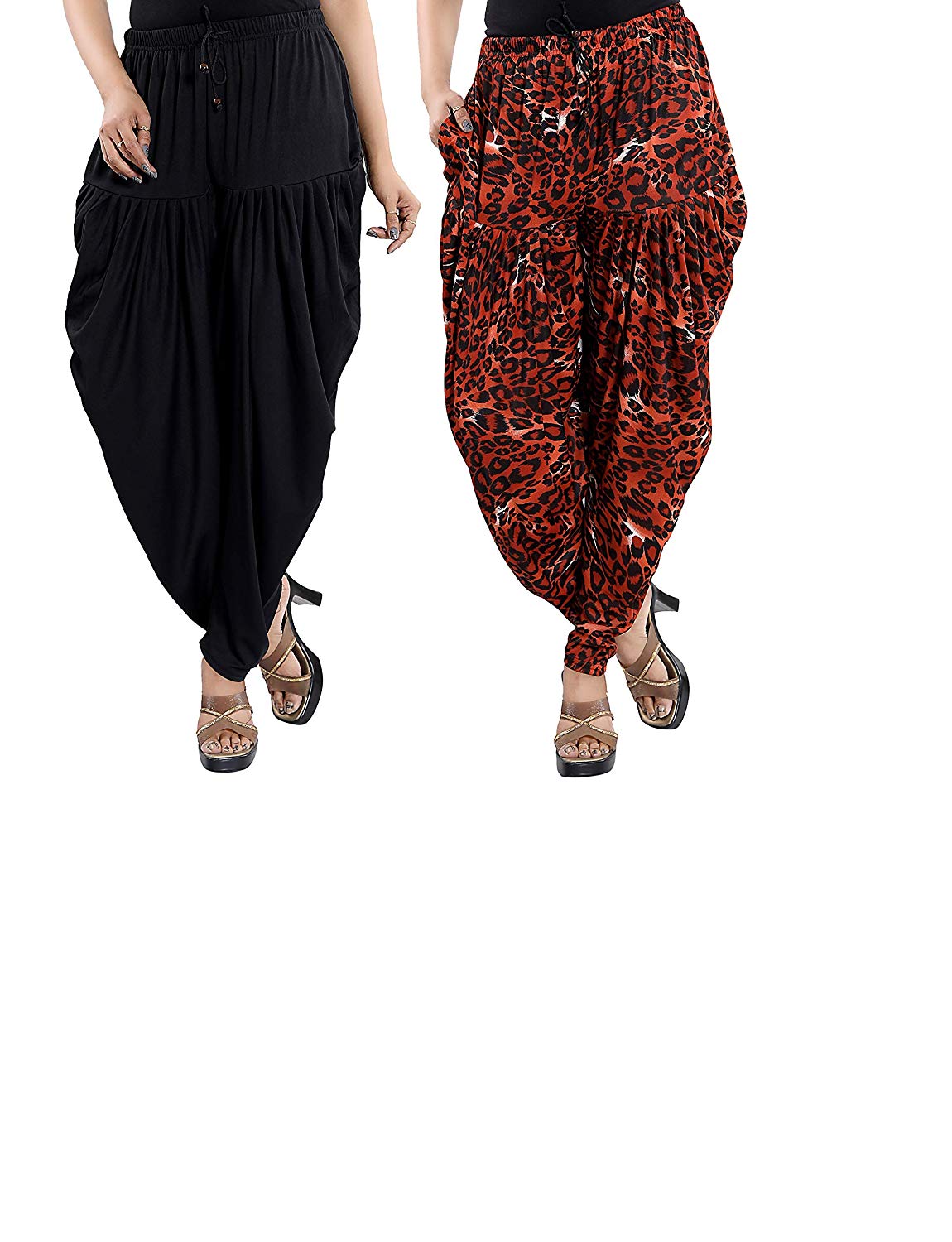 Women's Printed/Plain Casual Wear Dhoti Bottom with Pocket (Pack of 2)