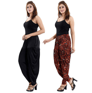 Women's Printed/Plain Casual Wear Dhoti Bottom with Pocket (Pack of 2)