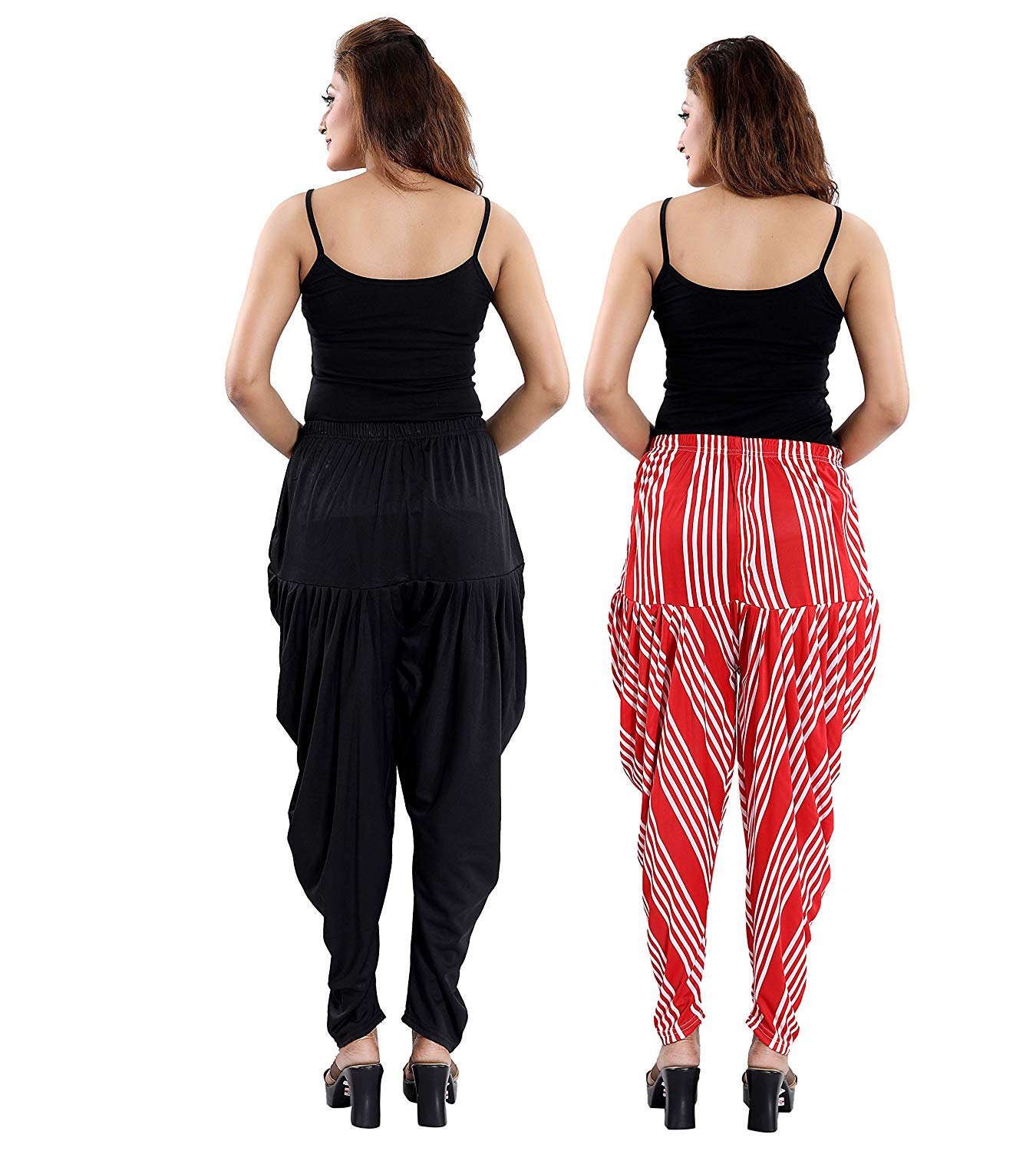 Women's Line Printed/Plain Casual Wear Dhoti Bottom with Pocket (Pack of 2)