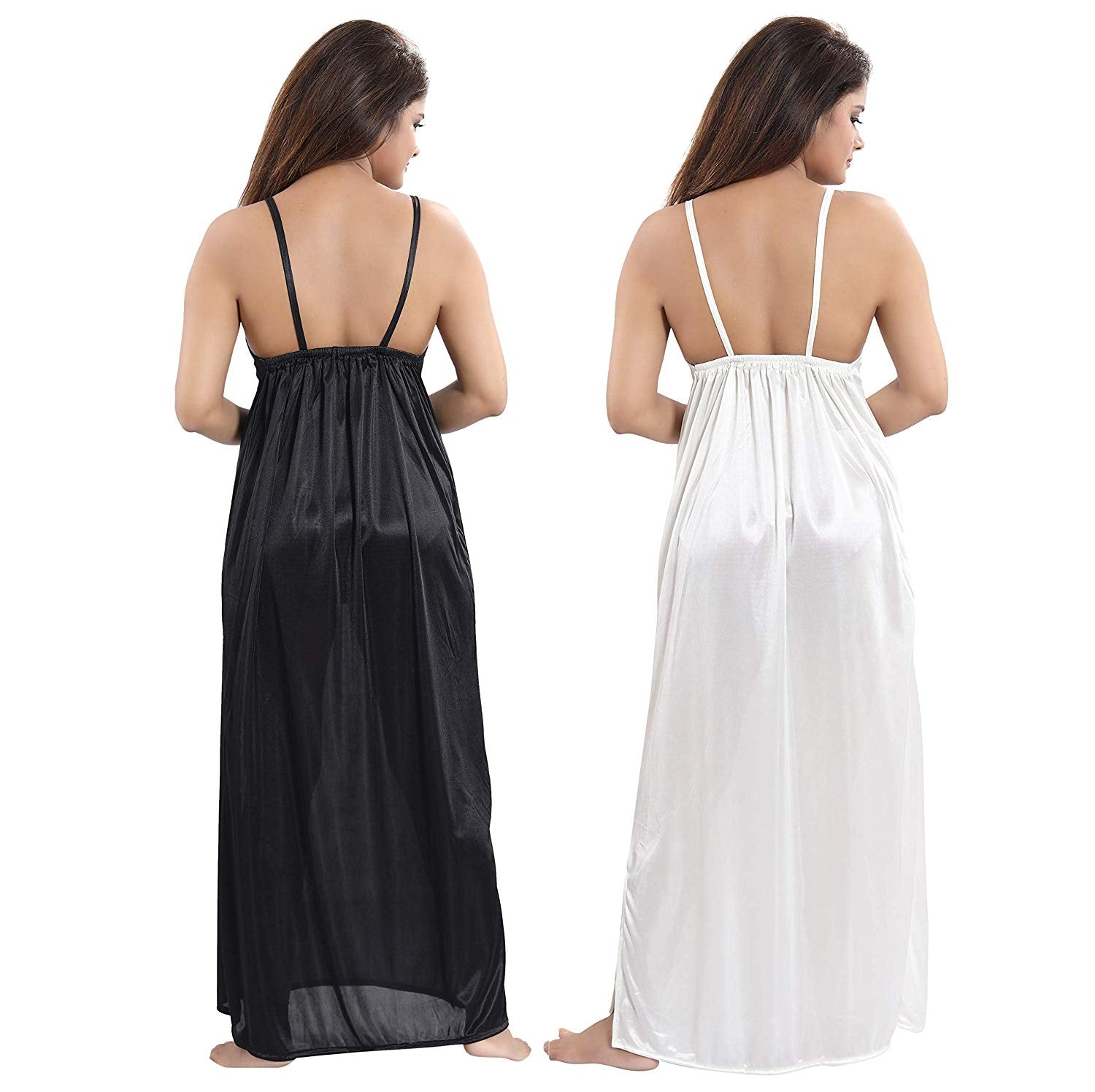 Buy Set of - 2 All-Over Floral Print Sleeveless Satin Night Dress with  Spaghetti Straps | Splash UAE