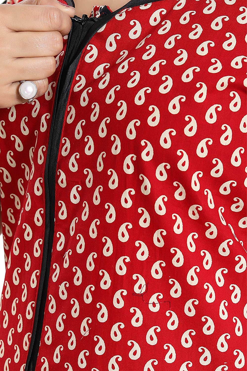 Women's Beautiful Print Cotton Fabric Nighty/Nightwear with Long Zip (Multipurpose)