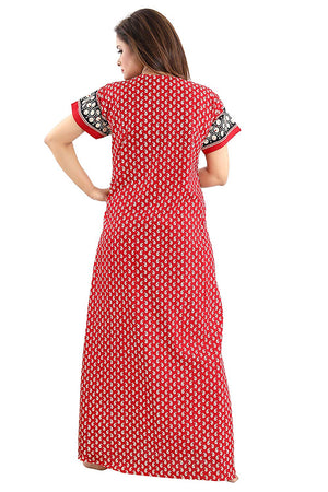 Women's Beautiful Print Cotton Fabric Nighty/Nightwear with Long Zip (Multipurpose)