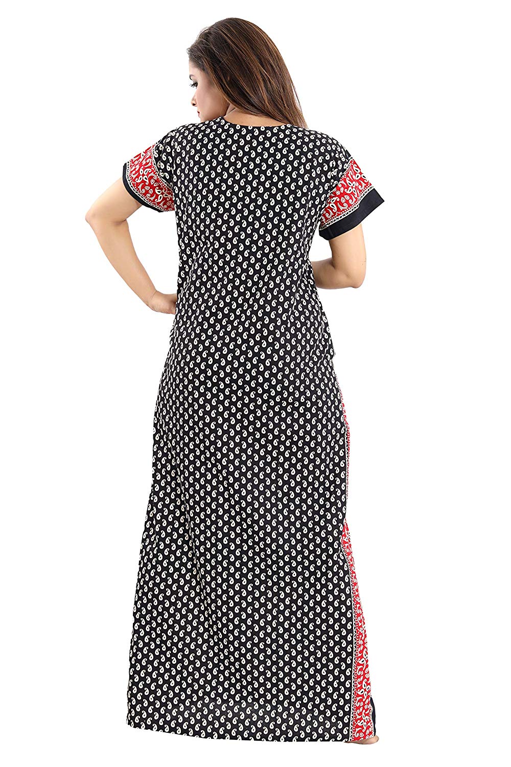 Women's Beautiful Print Cotton Fabric Nighty/Nightwear with Long Zip (Multipurpose)
