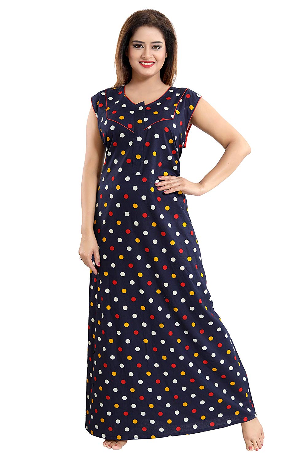 Red Plain Pattern Sleeveless Short Length Satin Nighty For Women at Best  Price in Ulhasnagar | Laxmi Narayan Gown Centre