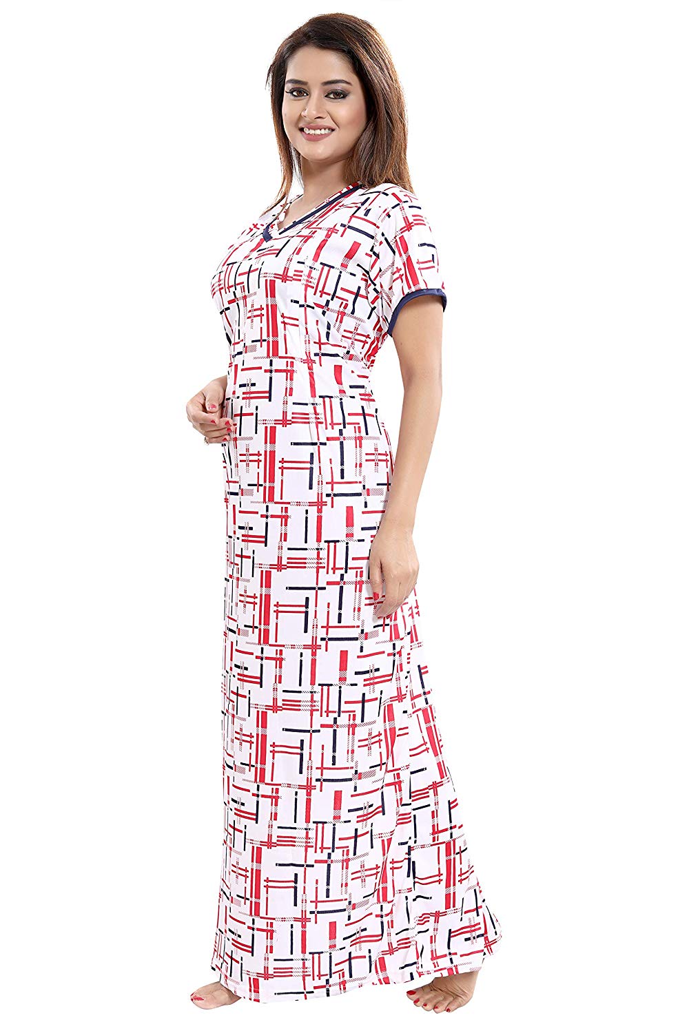 Women's Beautiful Print with Invisible Zip Feeding/Maternity/Nursing Nighty/Nightwear