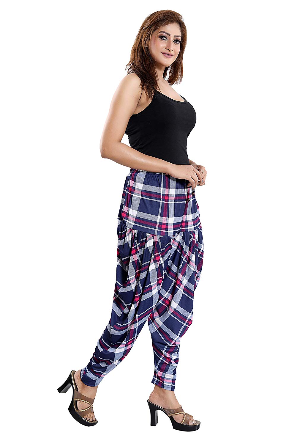 Women's Checks Printed Casual Wear Dhoti Bottom with Pocket