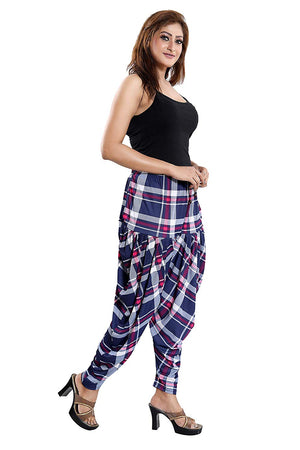 Women's Checks Printed Casual Wear Dhoti Bottom with Pocket