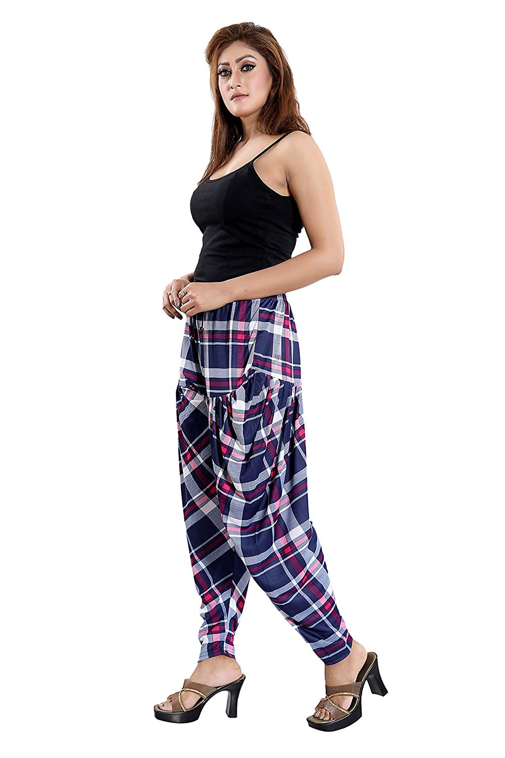 Women's Checks Printed Casual Wear Dhoti Bottom with Pocket