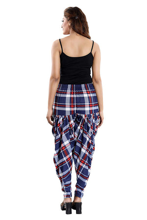 Women's Checks Printed Casual Wear Dhoti Bottom with Pocket