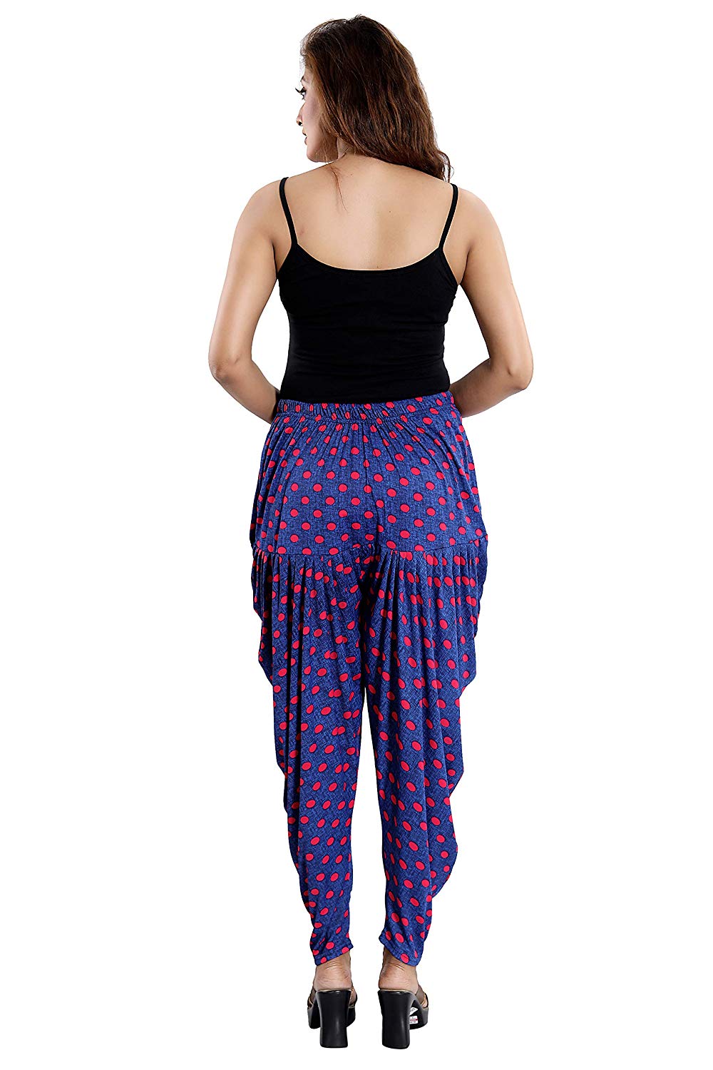 Women's Denim Polka Dot Print Casual Wear Dhoti Bottom with Pocket