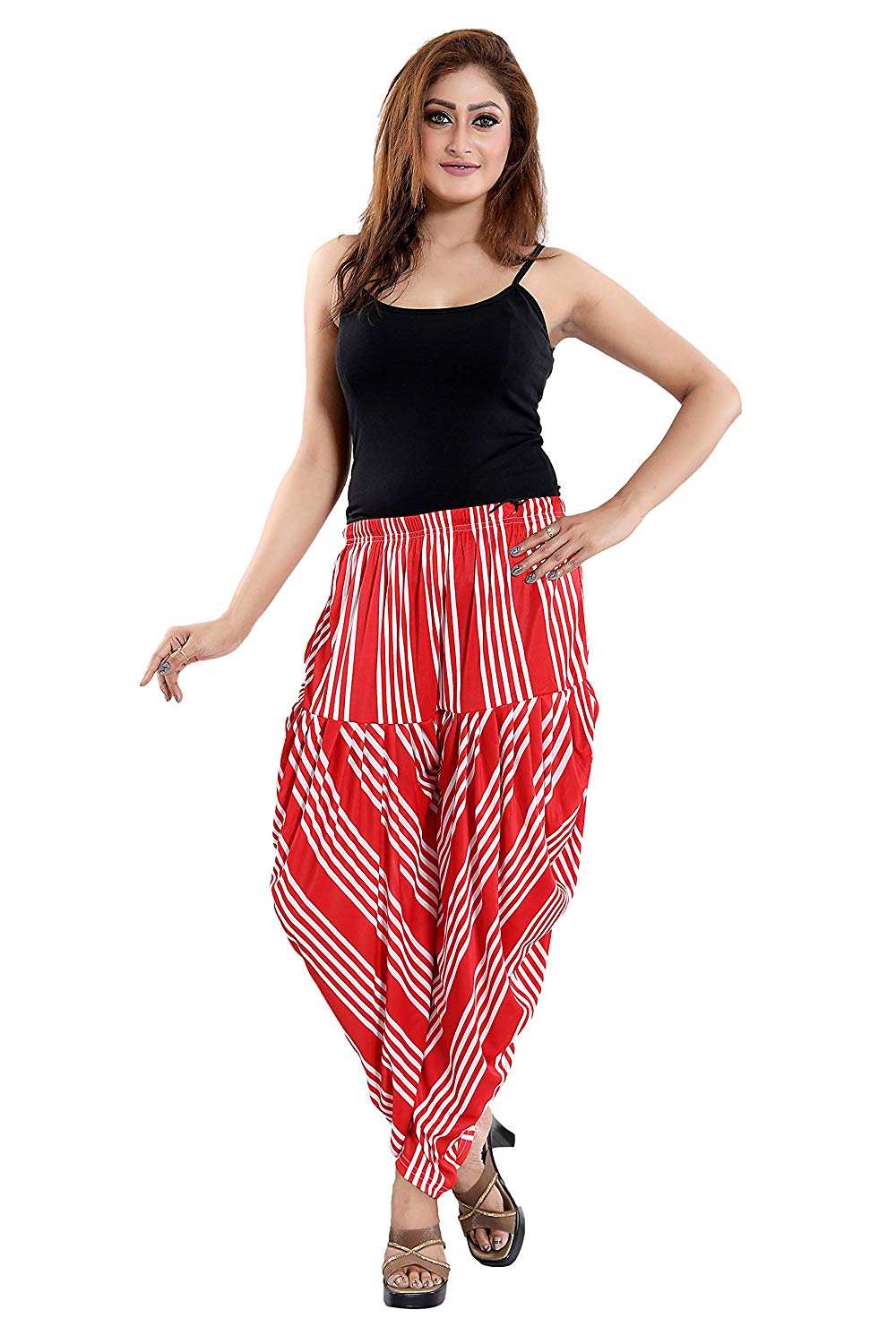 Women's Lines Printed Casual Wear Dhoti Bottom with Pocket