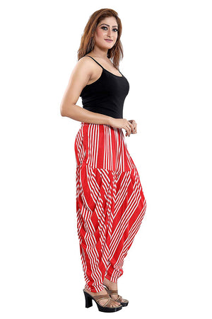 Women's Lines Printed Casual Wear Dhoti Bottom with Pocket