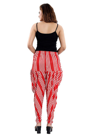 Women's Lines Printed Casual Wear Dhoti Bottom with Pocket