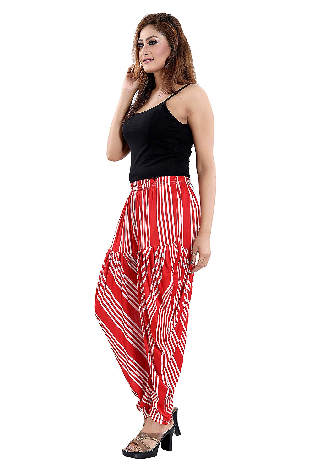 Women's Lines Printed Casual Wear Dhoti Bottom with Pocket