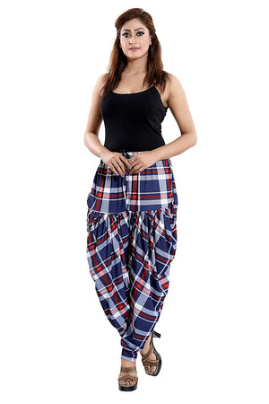 Women's Checks Printed Casual Wear Dhoti Bottom with Pocket