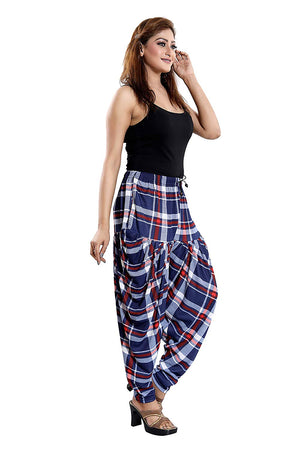 Women's Checks Printed Casual Wear Dhoti Bottom with Pocket