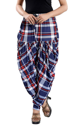 Women's Checks Printed Casual Wear Dhoti Bottom with Pocket