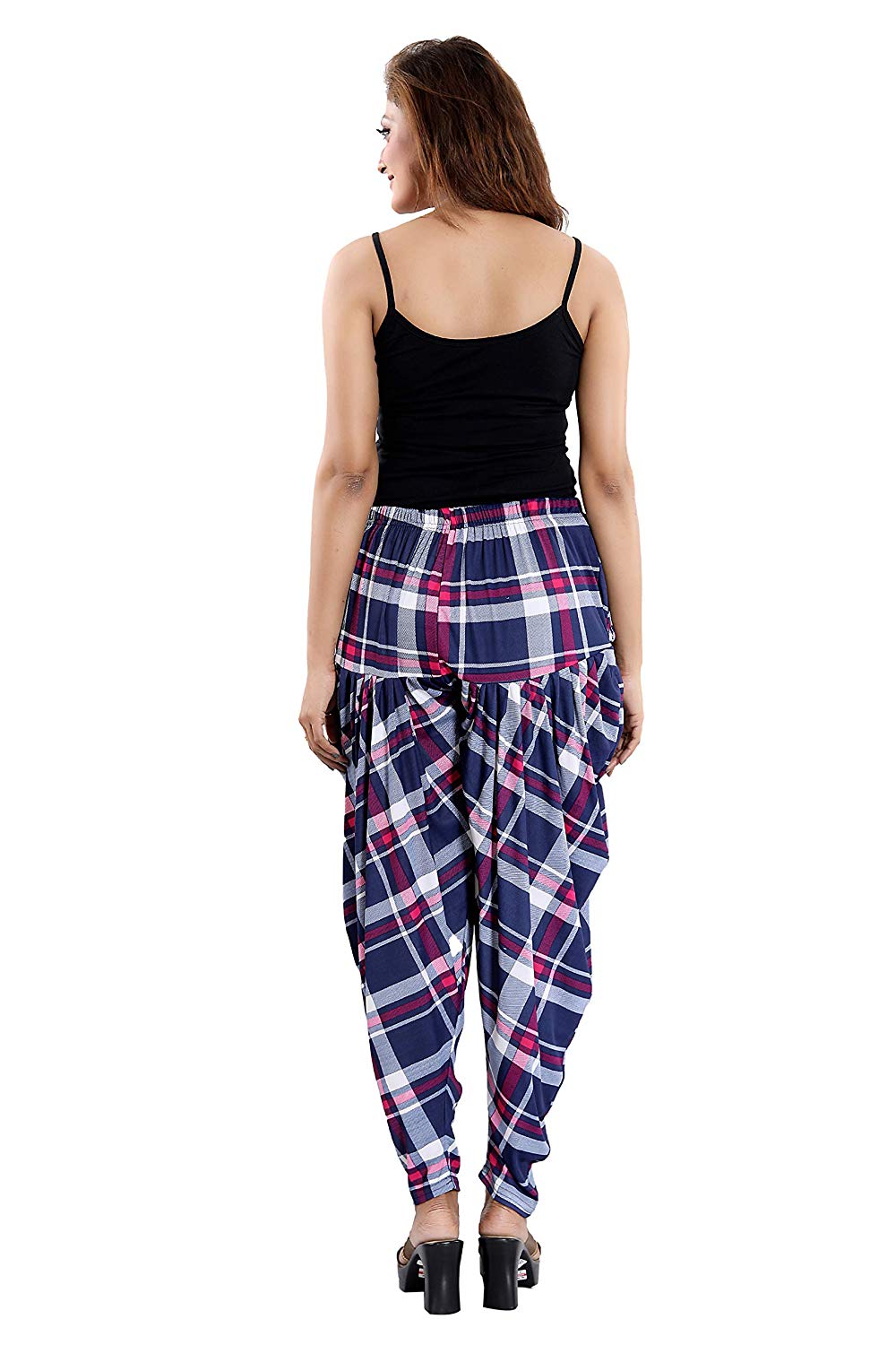 Women's Checks Printed Casual Wear Dhoti Bottom with Pocket