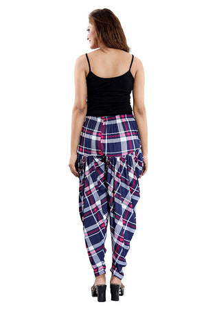 Women's Checks Printed Casual Wear Dhoti Bottom with Pocket