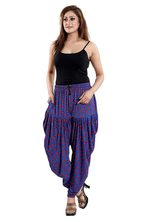 Women's Denim Polka Dot Print Casual Wear Dhoti Bottom with Pocket