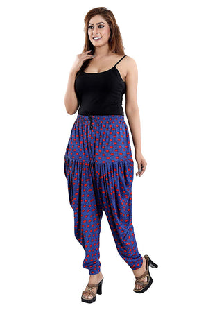 Women's Denim Polka Dot Print Casual Wear Dhoti Bottom with Pocket